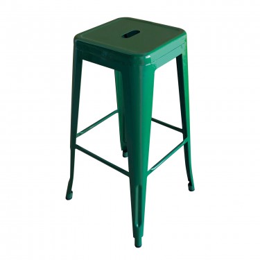 RELIX Σκαμπό Bar Στοιβαζόμενο, Μέταλλο Βαφή Πράσινο  42x42 H.76cm [-Πράσινο-] [-Μέταλλο-] Ε5190,3W