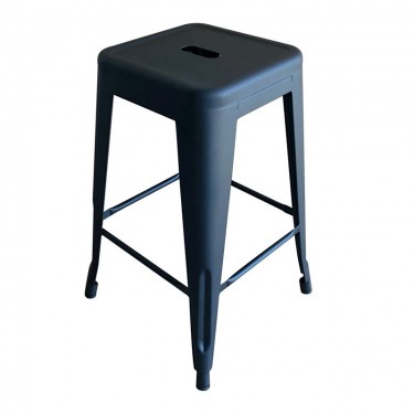 RELIX Σκαμπό Bar H.65cm, Στοιβαζόμενο, Μέταλλο Βαφή Μαύρο Extra Matte  42x42 H.65cm [-Μαύρο-] [-Μέταλλο-] Ε5193,1ΜW