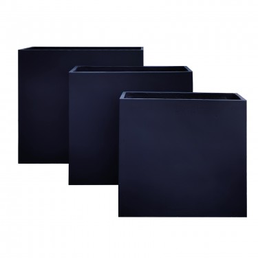 FLOWER POT-13 Set 3 τεμαχίων Απόχρωση Black  61x26x61   71x31x71   81x36x81 [-Μαύρο-] [-Artificial Cement (Recyclable)-] Ε6312,S