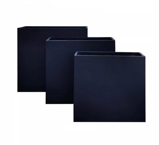 FLOWER POT-13 Set 3 τεμαχίων Απόχρωση Black  61x26x61   71x31x71   81x36x81 [-Μαύρο-] [-Artificial Cement (Recyclable)-] Ε6312,S