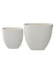 FLOWER POT-14 Set 2 τεμαχίων Απόχρωση Milk White  56x27x56cm   76x37x71cm [-Άσπρο-] [-Artificial Cement (Recyclable)-] Ε6313,S