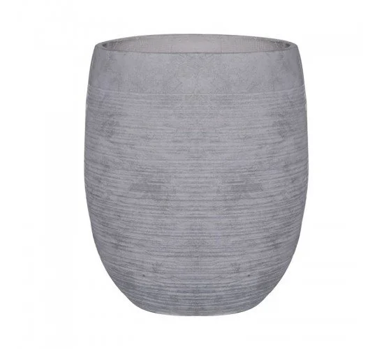 FLOWER POT-8 Απόχρωση Light Grey Wash  Φ35x39cm [-Γκρι Ανοιχτό-] [-Artificial Cement (Recyclable)-] Ε6307,Β