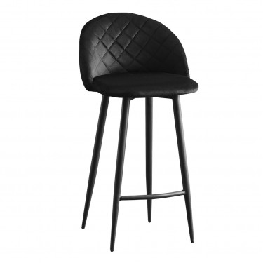 BELLA Σκαμπό BAR με Πλάτη, Μέταλλο Βαφή Μαύρο, Ύφασμα Velure Απόχρωση Μαύρο  48x52x70/94cm [-Μαύρο-] [-Μέταλλο-, -Ύφασμα-] ΕΜ758,4