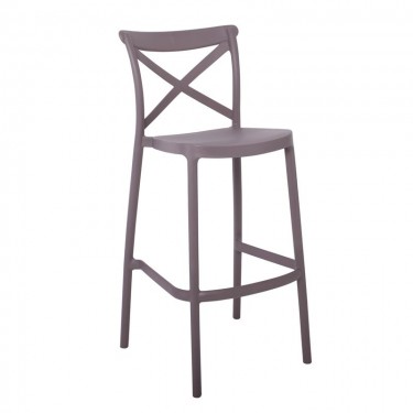 DESTINY Σκαμπό BAR με Πλάτη, PP Mocha  50x46x74/101cm [-Μπεζ-Tortora-Sand-Cappuccino-] [-PP - PC - ABS-] Ε388,3