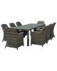 ESPERIA Set Τραπεζαρία Κήπου ALU,Wicker Grey Brown-Ανθρακί: Τραπέζι 230x100   8 Πολυθρόνες  Τραπ:230x100x78 Πολ:64x68x90cm [-Καφέ Γκρι-] [-Αλουμίνιο/Wicker-] Ε6869,8