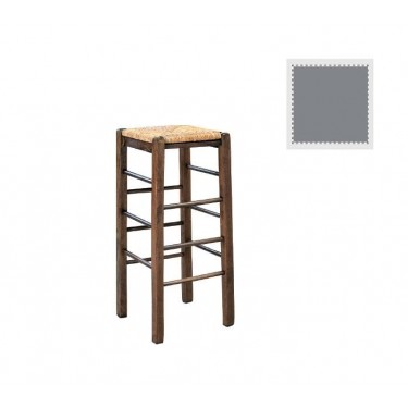 ΤΑΒΕΡΝΑΣ Σκαμπό BAR, Οξιά Βαφή Εμποτισμός Λάκα Γκρι, Κάθισμα Ψάθα  35x35x80cm [-Άσπρο-] [-Ξύλο-, -Ψάθα-] Ρ977,Ε10