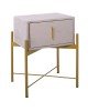 PASSION  Κομοδίνο με 1 Συρτάρι, Ύφασμα Velure Απόχρωση Cappuccino  51x40x65cm [-Μπεζ-Tortora-Sand-Cappuccino-] [-Ύφασμα-] Ε8803,Κ1