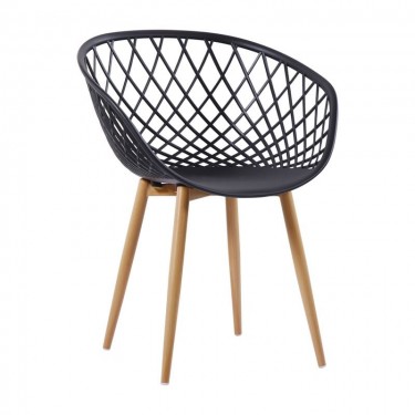 REX Πολυθρόνα-Pro Μέταλλο Βαφή Φυσικό, PP-UV Μαύρο  62x56x80cm [-Μαύρο-, -Φυσικό-] [-PP - PC - ABS-, -Μέταλλο-] Ε373,21W