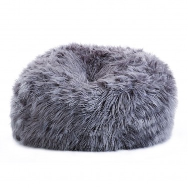 BIGO LUXURY Πουφ Τεχνητή Γούνα Απόχρωση Ανθρακί, Αποσπώμενο Κάλυμμα -  Εσωτερικού χώρου  110x110x86cm [-Ανθρακί-] [-Τεχνητή Γούνα-] Ε017,1