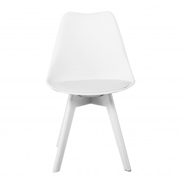 MARTIN Καρέκλα Ξύλο Άσπρο, PP Άσπρο Μονταρισμένη Ταπετσαρία  49x57x82cm [-Άσπρο-] [-PP - PC - ABS-, -Ξύλο-] ΕΜ136,140