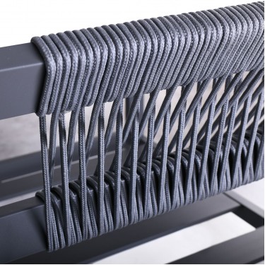 RIVIERA Set Σαλόνι Κήπου ALU: 3Θέσιος 2 Πολυθρόνες Τραπέζι, Σκελετός & Μαξιλάρια Ανθρακί  120x62x36/184x80x82/68x80x82cm [-Ανθρακί-] [-Αλουμίνιο-, -Ύφασμα-] Ε6843