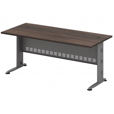 COMPACT Γραφείο Απόχρωση Γκρι - Σκούρο Καρυδί  180x80x75cm [-Γκρι-, -Καρυδί-] [-Melamine-, -Μέταλλο-] ΕΟ982,1