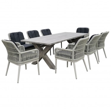 ALLEY Τραπέζι Dining Κήπου-Βεράντας ALU Grey  220x94x72cm [-Γκρι-] [-Αλουμίνιο-] Ε6842,2