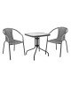 BALENO Set Κήπου - Βεράντας: Τραπέζι   2 Πολυθρόνες Μέταλλο Ανθρακί - Wicker Mixed Grey  Table:70x70x70 Chair:53x58x77 [-Ανθρακί/Γκρι-] [-Μέταλλο/Wicker-] Ε240,12
