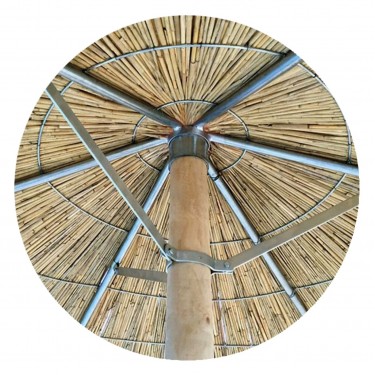 ΟΜΠΡΕΛΑ Ψάθινη Παραλίας Φ250cm Επαγγελματική Βαρέως Τύπου  Φ250cm (Pole Φ80mm) [-Φυσικό-] [-Ξύλο-, -Ψάθα-] Ε904,2