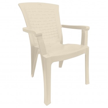 VALERIA Πολυθρόνα Τραπεζαρίας Κήπου Στοιβαζόμενη, PP Απόχρωση Μπεζ (Rattan Look)  57x64x89cm [-Μπεζ-Tortora-Sand-Cappuccino-] [-PP - PC - ABS-] Ε397,2