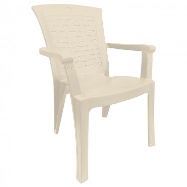 VALERIA Πολυθρόνα Τραπεζαρίας Κήπου Στοιβαζόμενη, PP Απόχρωση Μπεζ (Rattan Look)  57x64x89cm [-Μπεζ-Tortora-Sand-Cappuccino-] [-PP - PC - ABS-] Ε397,2