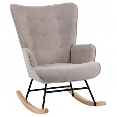 ALMA Rocking Πολυθρόνα Μπερζέρα Καθιστικού, Ύφασμα Velure Καφέ, Βάση Μαύρο-Φυσικό  67x86x92cm [-Μπεζ-Tortora-Sand-Cappuccino-] [-Ύφασμα-] Ε7143,2