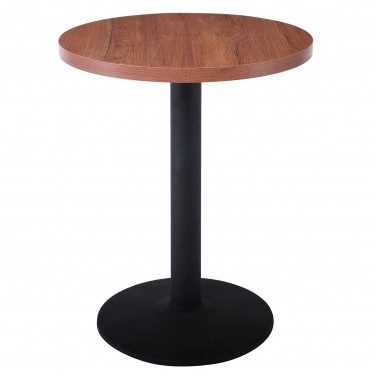 MARCO Τραπέζι Στρογγυλό Επιφάνεια Melamine Καρυδί Βάση Μέταλλο Μαύρο Φ45cm  Φ60cm H.74cm [-Καρυδί-, -Μαύρο-] [-Μέταλλο-, -Ξύλο-] ΕΜ855
