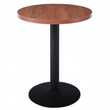 MARCO Τραπέζι Στρογγυλό Επιφάνεια Melamine Καρυδί Βάση Μέταλλο Μαύρο Φ45cm  Φ60cm H.74cm [-Καρυδί-, -Μαύρο-] [-Μέταλλο-, -Ξύλο-] ΕΜ855