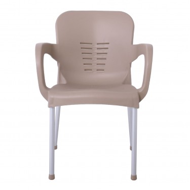 LARA-II Πολυθρόνα Dining Στοιβαζόμενη, ALU Silver, PP Tortora  60x59x81cm [-Μπεζ-Tortora-Sand-Cappuccino-] [-PP - PC - ABS-, -Αλουμίνιο-] Ε306,91