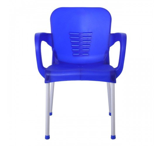LARA-II Πολυθρόνα Dining Στοιβαζόμενη, ALU Silver, PP Μπλε  60x59x81cm [-Μπλε-] [-Αλουμίνιο/PP - Polywood-] Ε306,61