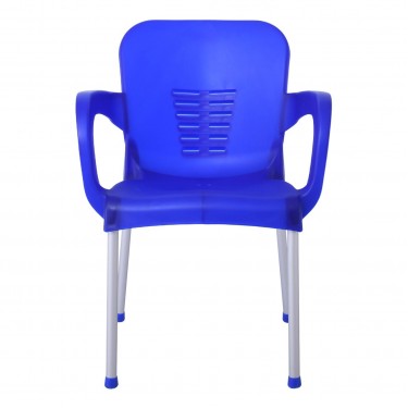 LARA-II Πολυθρόνα Dining Στοιβαζόμενη, ALU Silver, PP Μπλε  60x59x81cm [-Μπλε-] [-PP - PC - ABS-, -Αλουμίνιο-] Ε306,61