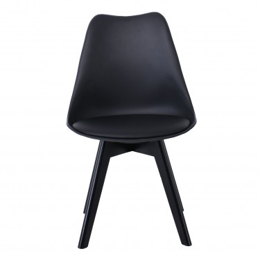 MARTIN Καρέκλα Ξύλο Μαύρο, PP Μαύρο Μονταρισμένη Ταπετσαρία  49x57x82cm [-Μαύρο-] [-PP - PC - ABS-, -Ξύλο-] ΕΜ136,240