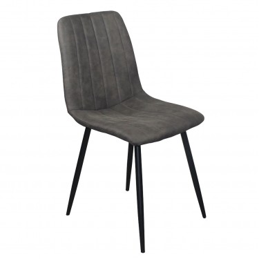 ARIA Καρέκλα Τραπεζαρίας - Κουζίνας, Μέταλλo Bαφή Μαύρο, Ύφασμα Suede Ανθρακί  44x55x86cm [-Ανθρακί-, -Μαύρο-] [-Μέταλλο-, -Ύφασμα-] ΕΜ7912,1