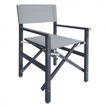Σκηνοθέτη Πολυθρόνα, Αλουμίνιο Ανθρακί (1,2mm), Textilene Γκρι, Πτυσσόμενη(2,75kg)  54x50x88cm [-Ανθρακί-, -Γκρι-] [-Textilene-, -Αλουμίνιο-] Ε2601,6