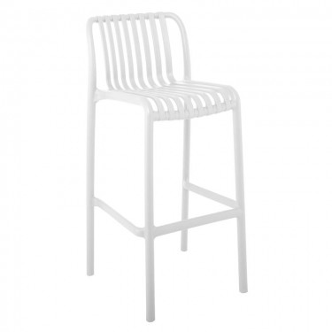 MODA Σκαμπό Bar-Pro Στοιβαζόμενο, PP-UV Protection Απόχρωση Άσπρο  45x49x75/101cm [-Άσπρο-] [-PP - PC - ABS-] Ε3802,1