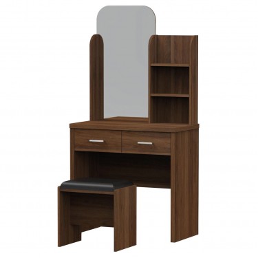 CALIBER Set Τουαλέτα   Σκαμπό Απόχρωση Καρυδί  80x39x155cm [-Καρυδί-] [-MDF - Κόντρα Πλακέ - Καπλαμάς - Νοβοπάν-] Ε7388,2