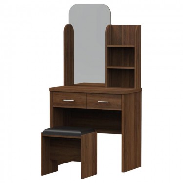 CALIBER Set Τουαλέτα   Σκαμπό Απόχρωση Καρυδί  80x39x155cm [-Καρυδί-] [-MDF - Κόντρα Πλακέ - Καπλαμάς - Νοβοπάν-] Ε7388,2