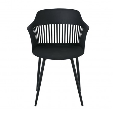 LOUISE Πολυθρόνα Μέταλλο Βαφή Μαύρο, PP-UV Μαύρο (εκτός συσκευασίας)  59x58x82cm [-Μαύρο-] [-PP - PC - ABS-, -Μέταλλο-] ΕΜ165,2W