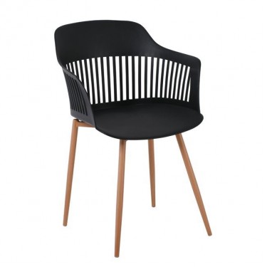 LOUISE Πολυθρόνα Μέταλλο Βαφή Φυσικό, PP-UV Μαύρο (εκτός συσκευασίας)  59x58x82cm [-Μαύρο-, -Φυσικό-] [-PP - PC - ABS-, -Μέταλλο-] ΕΜ165,Ν2W