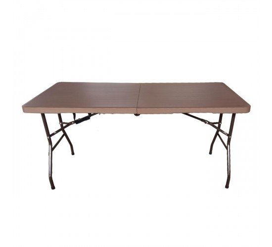 BLOW Τραπέζι Συνεδρίου - Catering Πτυσσόμενο (Βαλίτσα), Μέταλλο Βαφή Μαύρο, HDPE Καφέ  152x70x74cm [-Καφέ/Μαύρο-] [-Μέταλλο/PP - ABS - Polywood-] ΕΟ181Κ