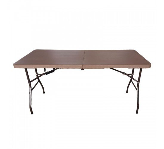 BLOW Τραπέζι Συνεδρίου - Catering Πτυσσόμενο (Βαλίτσα), Μέταλλο Βαφή Μαύρο, HDPE Καφέ  152x70x74cm [-Καφέ/Μαύρο-] [-Μέταλλο/PP - ABS - Polywood-] ΕΟ181Κ