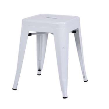 RELIX Σκαμπό Στοιβαζόμενο, Μέταλλο Βαφή Άσπρο  38x38x45cm [-Μαύρο-] [-Μέταλλο-] Ε5195W