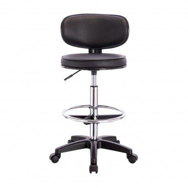 BF406 Σκαμπό Reception-Ταμείου PU Μαύρο, Τροχήλατο, Ρύθμιση Ύψους, Περιστρεφόμενο  50x50x90/110cm [-Μαύρο-] [-PU - PVC-] ΕΟ501,7