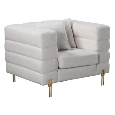 MORRIS Πολυθρόνα Σαλονιού - Καθιστικού, Ύφασμα Teddy Άσπρο  103x84x76cm [-Άσπρο-] [-Ύφασμα-] Ε9600,11