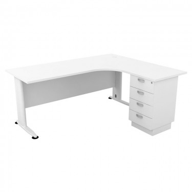 SUPERIOR COMPACT Δεξιά Γωνία Απόχρωση Άσπρο  180x70x75 / 150x60x75cm [-Άσπρο-] [-Melamine-, -Μέταλλο-] ΕΟ995,2