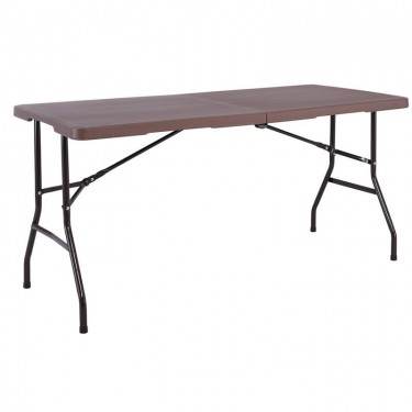 BLOW Τραπέζι  Συνεδρίου - Catering Πτυσσόμενο (Βαλίτσα), Μέταλλο Μαύρο, HDPE Καφέ 35mm  180x74x74cm [-Καρυδί-, -Μαύρο-] [-PP - PC - ABS-, -Μέταλλο-] ΕΟ179Κ