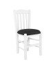 CASA Καρέκλα Οξιά Βαφή Εμποτισμού Άσπρο, Κάθισμα Pu Μαύρο  42x45x88cm [-Μαύρο/Άσπρο-] [-Ξύλο/PVC - PU-] Ρ966,Ε8Τ