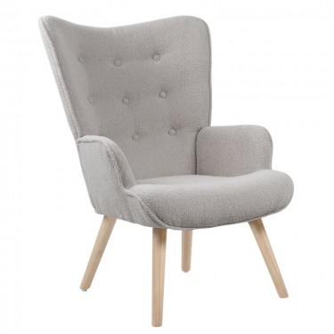 ALMA Πολυθρόνα - Μπερζέρα Σαλονιού - Καθιστικού Φυσικό, Teddy Ύφασμα Ανοιχτό Γκρι, K/D  69x76x97cm [-Γκρι-] [-Ύφασμα-] Ε7141,60