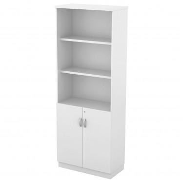 ΒΙΒΛΙΟΘΗΚΗ Γραφείου, 3 Ράφια - Ντουλάπι Δίφυλλο, Απόχρωση Άσπρο  80x40x211cm [-Άσπρο-] [-Melamine-] ΕΟ979,6