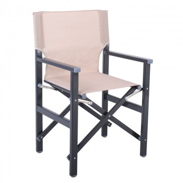 Σκηνοθέτη Πολυθρόνα, Αλουμίνιο Ανθρακί (1,2mm), Textilene Μπεζ (Μονοκόμματο), Πτυσσόμενη  55x46x88cm [-Ανθρακί-, -Μπεζ-Tortora-Sand-Cappuccino-] [-Textilene-, -Αλουμίνιο-] Ε2601,4Μ