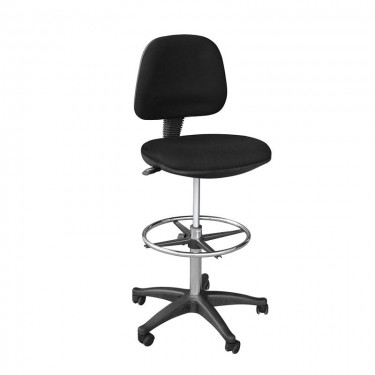 BF501 Σκαμπό Reception - Ταμείου με Πλάτη, Ύφασμα Μαύρο  60x60x100/122cm [-Μαύρο-] [-Ύφασμα-] ΕΟ206,70