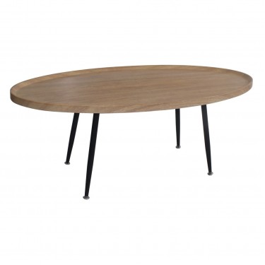 MATRIX Τραπεζάκι Σαλονιού Καθιστικού, Μέταλλο Βαφή Μαύρο, Ξύλο Φυσικό  120x60x46cm [-Μαύρο-, -Φυσικό-] [-MDF - Κόντρα Πλακέ - Καπλαμάς - Νοβοπάν-, -Μέταλλο-] ΕΜ964,1