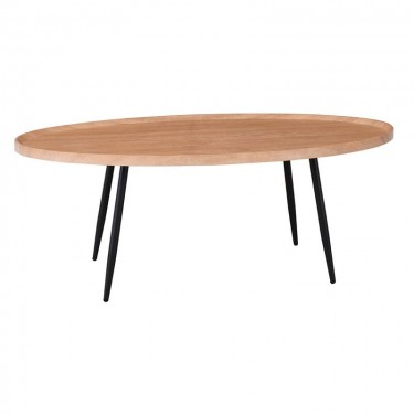 MATRIX Τραπεζάκι Σαλονιού Καθιστικού, Μέταλλο Βαφή Μαύρο, Ξύλο Φυσικό  120x60x46cm [-Μαύρο-, -Φυσικό-] [-MDF - Κόντρα Πλακέ - Καπλαμάς - Νοβοπάν-, -Μέταλλο-] ΕΜ964,1