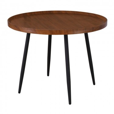 MATRIX Τραπεζάκι Σαλονιού Καθιστικού, Μέταλλο Βαφή Μαύρο, Ξύλο Καρυδί  Φ70xH.52cm [-Καρυδί-, -Μαύρο-] [-MDF - Κόντρα Πλακέ - Καπλαμάς - Νοβοπάν-, -Μέταλλο-] ΕΜ965,2